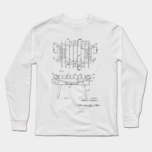 Soccer Table Vintage Patent Hand Drawing Long Sleeve T-Shirt